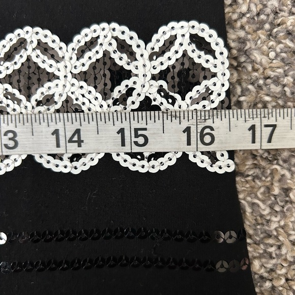 White House Black Market little black and white dress with sequins size medium - Picture 10 of 14